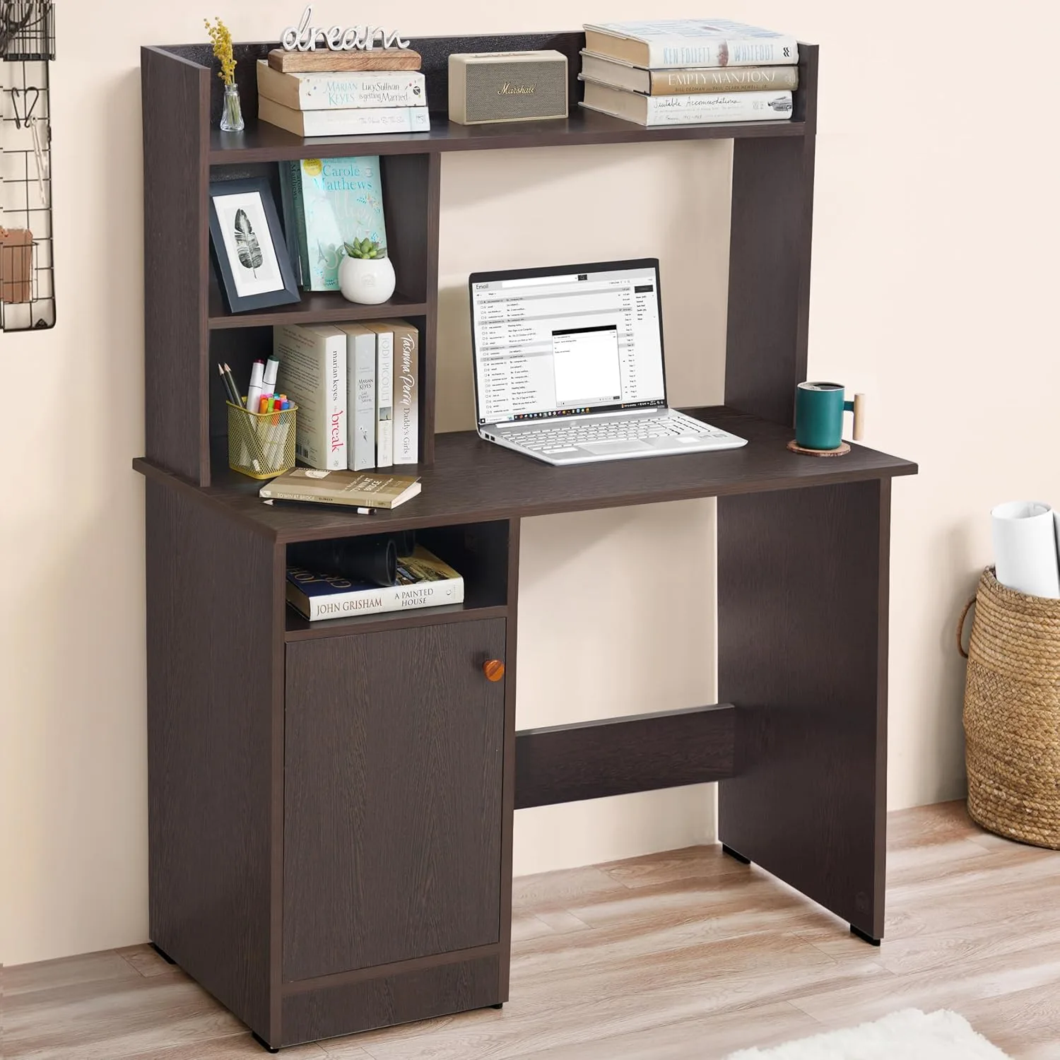 ABOUT SPACE Wooden Study Table with Hutch at ₹3,240