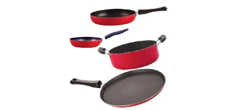 Nirlon Non Stick Aluminium Chemical Free Kitchen Item Set of 4 Pieces (FT13_FP11_CVG_CS24) at ₹1,242