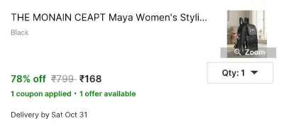 THE MONAIN CEAPT Maya Women's Stylish backpacks for women 15 L Backpack at ₹168