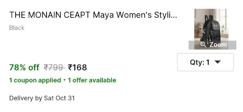 THE MONAIN CEAPT Maya Women's Stylish backpacks for women 15 L Backpack at ₹168