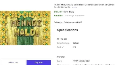 Haldi Mehendi Decoration Kit - 120 Pcs at ₹132
