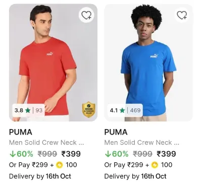 Puma Tshirts from ₹399