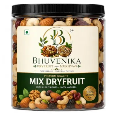 Bhuvenika Premium Mix Dry Fruits 1000gm |Mixed Almonds, Cash at ₹464