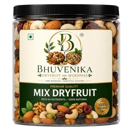 Bhuvenika Premium Mix Dry Fruits 1000gm |Mixed Almonds, Cash at ₹464