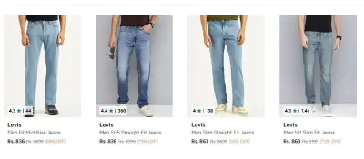 Upto 74% off : Levis Jean's