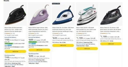 Upto 57% OFF on Wipro Dry Irons