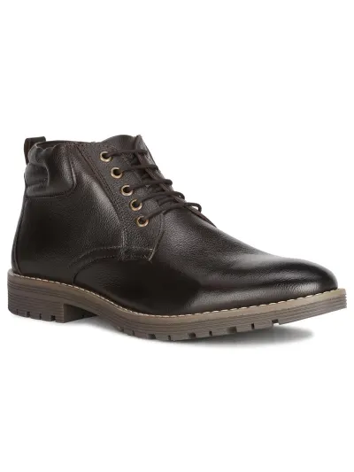 GRAB: Bata Knox Men's Brown Leather Boots At ₹ at ₹1,953