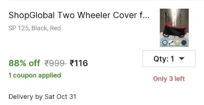 Two Wheeler Cover at ₹116
