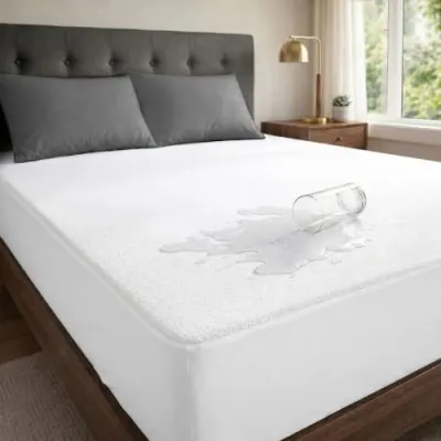 Mattress Protector Single Size, 78x36 Inches, White at ₹299