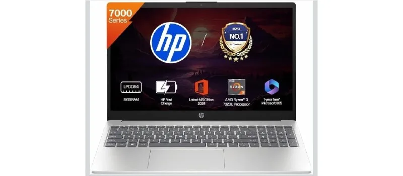 HP 15 AMD Ryzen 3 7320U 8GB LPDDR4 512GB SSD FHD at ₹45,250