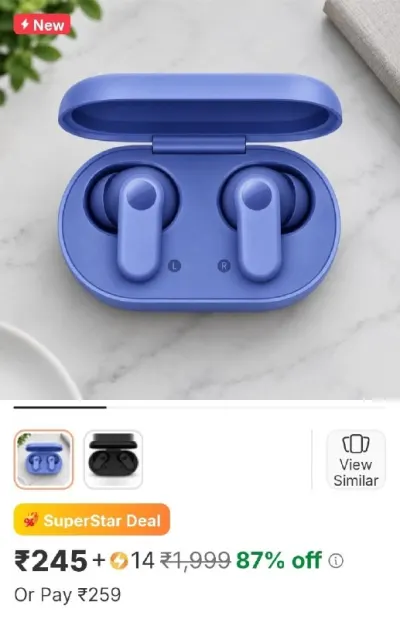 Gwalbros latest buds r2 true wireless earbuds with mic, 12.4mm drivers s03 bluetooth gaming headset at ₹245
