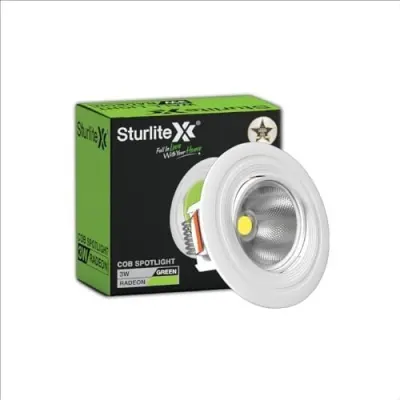 Sturlite Radeon 3W LED Spotlight| Green Light Color| 36mm-Cutout & Compact Design Ceiling Ligh| CRI Tech With High Voltage Protection Downli at ₹169