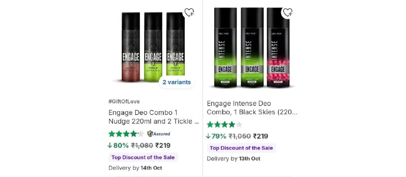 Upto 80% Off On Engage Deo Combos