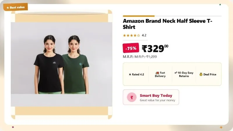 Pack Of 2 Half Sleeve T-Shirt at ₹329