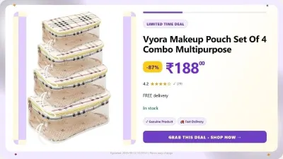 Set of 4 Combo Multipurpose Transparent Travel Pouch at ₹188
