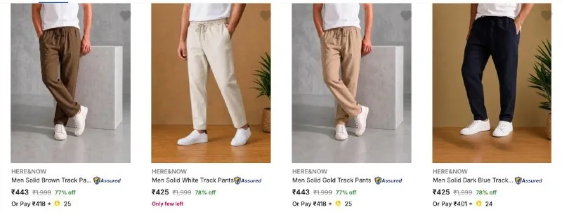 HERE&NOW Men's Track Pants upto 84% Discount