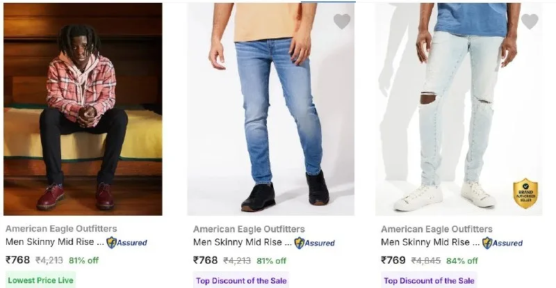 Upto 84% Off - American Eagle Outfitters Men's Jeans