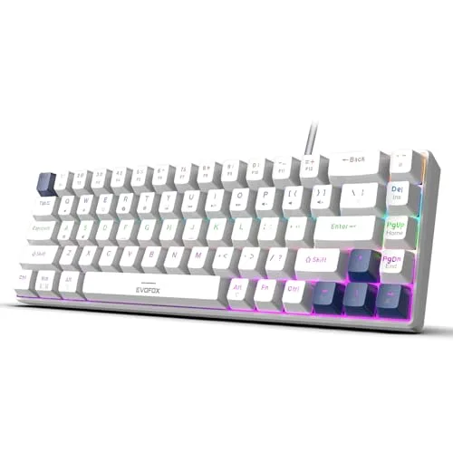 EvoFox Katana S Mini Wired Mechanical Keyboard | Hot-Swappable Silent Red Switches | 68-Key Compact Layout | Vivid Rainbow Backlighting | 10 at ₹1,329