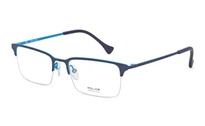 POLICE Eyewear| Square | Men | Medium | Matt Blue Metal Fram at ₹1,719