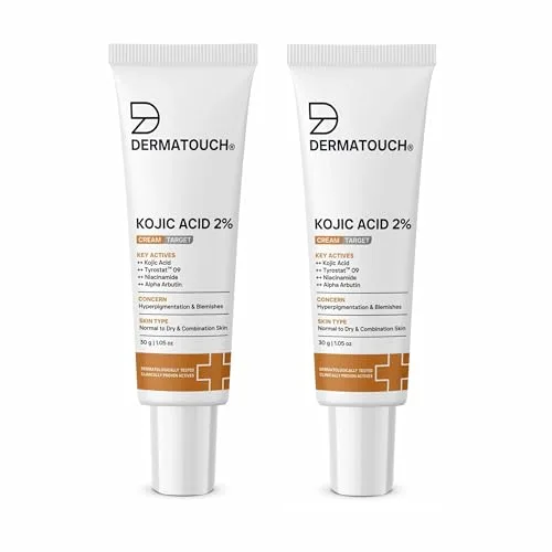 DERMATOUCH Kojic Acid 2% Brightening Cream with Niacinamide & Tyrostat | For Pigmentation, Blemishes, Dark Spots & Hyperpigmentation | Non-G at ₹223