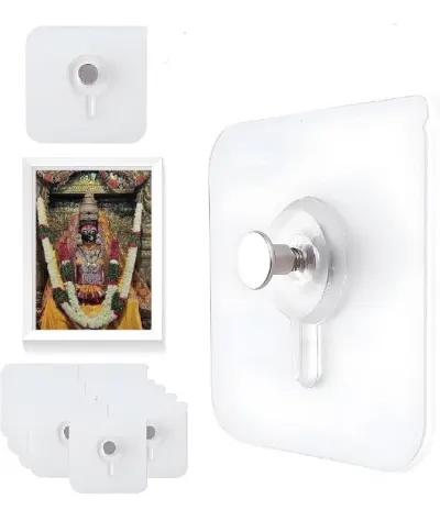 Self Adhesive Photo Frame Wall Hooks 10 PCS Heavy Duty Stainless Steel at ₹190