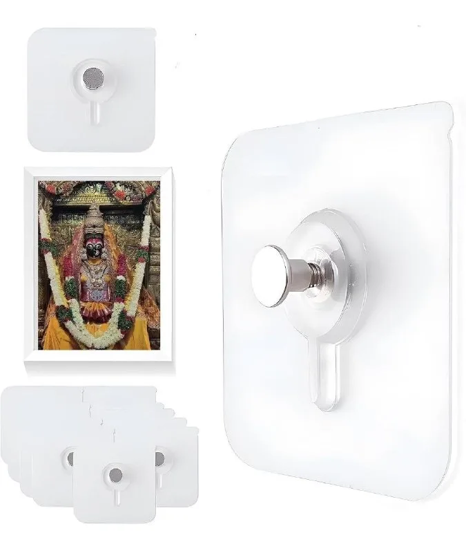 Self Adhesive Photo Frame Wall Hooks 10 PCS Heavy Duty Stainless Steel at ₹190