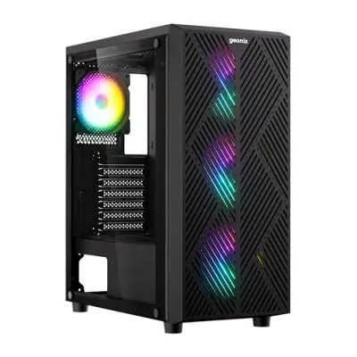 Geonix Hercules Rome Gaming Cabinet, 4 ARGB Fans, Mid Tower PC case at ₹1,899