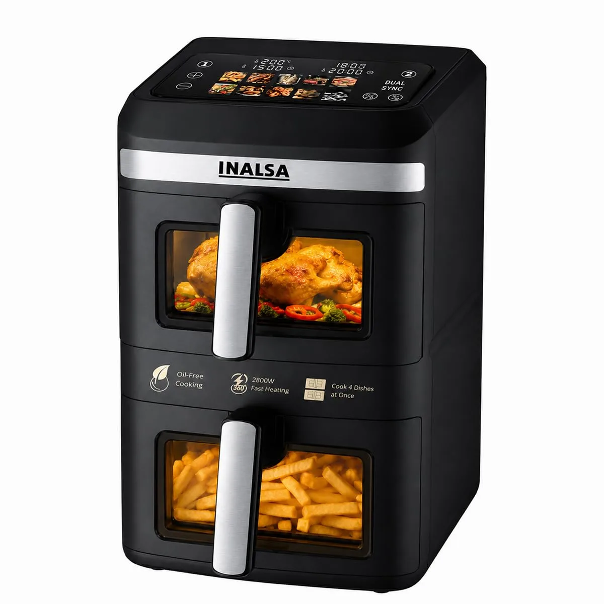 INALSA Double Basket Air Fryer 2800W 14 L (7L+7L) at ₹6,970