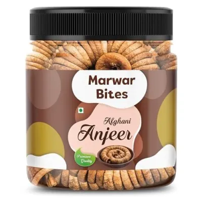 MarwarBites Dried Afghani Anjeer | Figs Ajnir | Rich source of Fibre Calcium & Iron | Low in calories and Fat Free | Non-GMO Dried Figs | 50 at ₹199