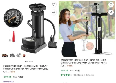 Manogyam Bicycle Hand Pump Air Pump Bike & Cycle Pump at ₹126