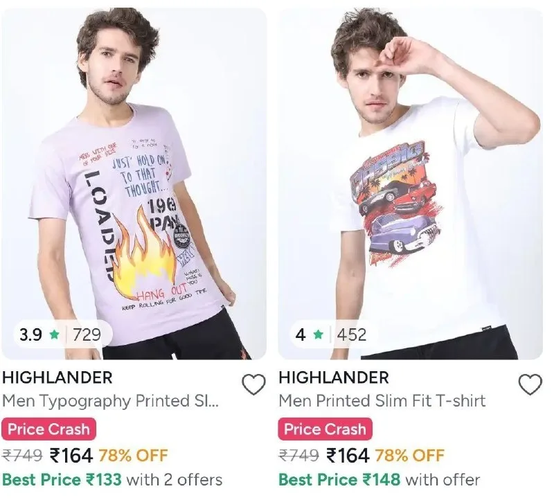 Upto 89% Off On Highlander Men Clothing