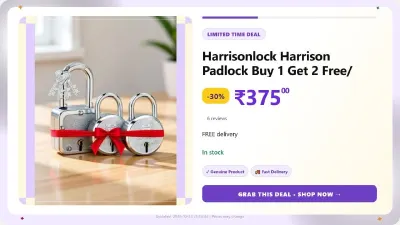 Harrison Padlock Buy 1 Get 2 Free at ₹375