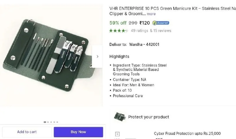 10 Pcs Manicure Kit at ₹120