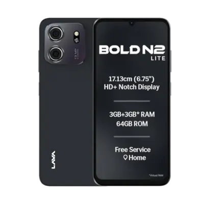 Lava Bold N2 Lite (Nilgiri Blue, 3 GB RAM, 64 GB Storage) at ₹8,099