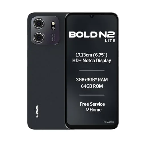 Lava Bold N2 Lite (Nilgiri Blue, 3 GB RAM, 64 GB Storage) at ₹8,099