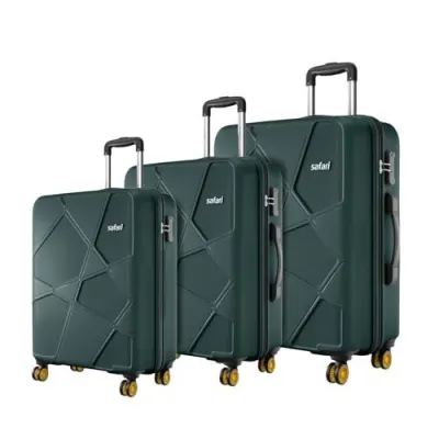 Safari Pentagon Pro 8 Wheels Set of 3 (Cabin + Medium + Large) Trolley Bags, Hard Case Polypropylene, 360º Wheeling Suitcase/Luggage for Tra at ₹4,649
