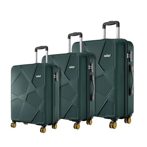 Safari Pentagon Pro 8 Wheels Set of 3 (Cabin + Medium + Large) Trolley Bags, Hard Case Polypropylene, 360º Wheeling Suitcase/Luggage for Tra at ₹4,649