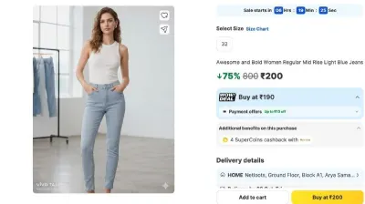 Awesome and Bold Regular Women Light Blue Jeans at ₹200
