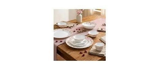 Novo By La Opala Opalware Dinner Set 35 Pcs for Family of 6, Spring Meadows at ₹1,099