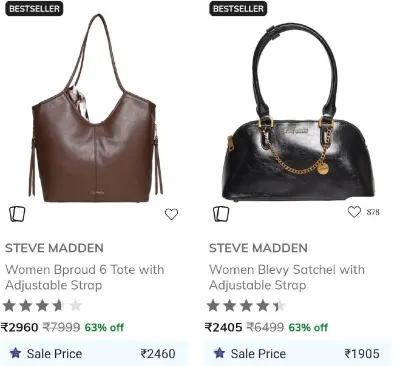 Steve Madden, Dune London min 50%, Guess Min 40%