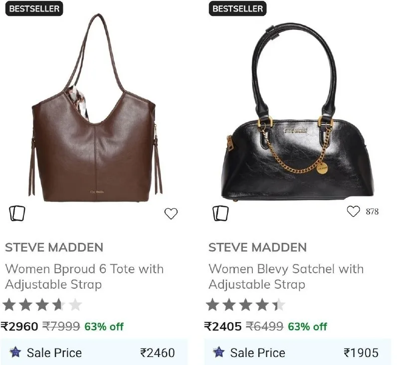 Steve Madden, Dune London min 50%, Guess Min 40%