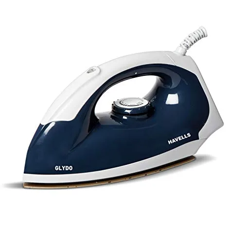 Havells Glydo 1000 watt Dry Iron With American Heritage Non Stick Sole Plate, Aerodynamic Design, Easy Grip Temperature Knob & 2 years Warra at ₹587