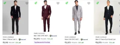 Min.70% Off - Park Avenue Men's Suits