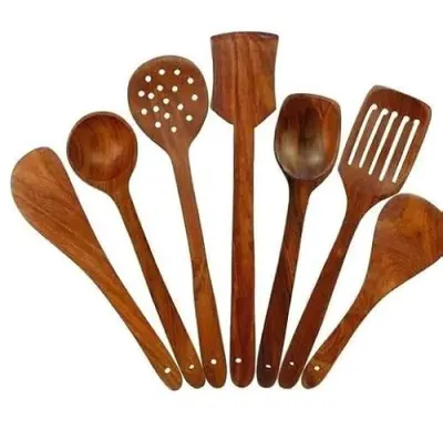 Wooden Serving and Cooking Spoons Set Kitchen Organizer Items Kitchen Accessories Items,40 centimeter at ₹117