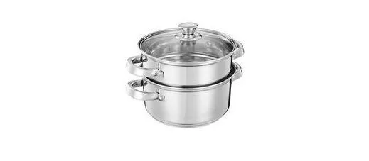 Solimo Stainless Steel Steamer with Glass Lid at ₹395