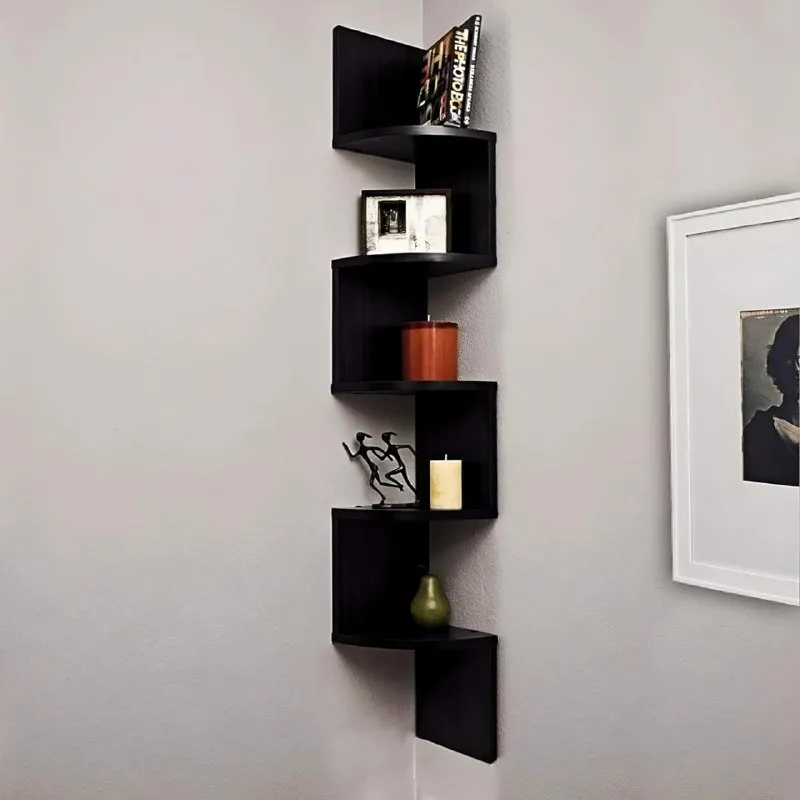 Dime Store Wooden Wall Shelves | Corner Hanging Shelf for Living Room Stylish at ₹569