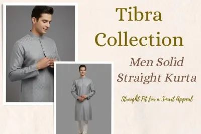 Men's Solid Straight Kurta (Pink) at ₹262