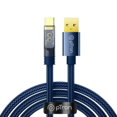 pTron Solero 65W USB to Type-C Super Fast Charging USB Cable Compatible with Samsung,OnePlus,Oppo,Vivo,Xiaomi,Realme & Other Type-C Devices, at ₹189