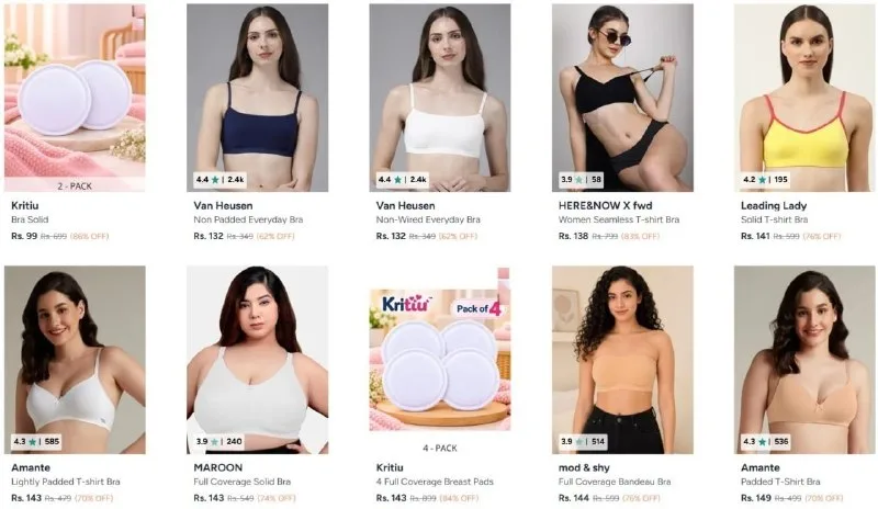 Women's Innerwears under ₹199