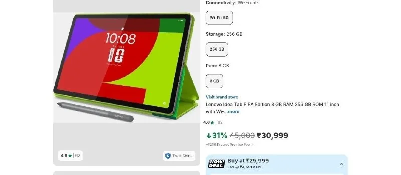 Lenovo Idea Tab FIFA Edition 8 GB RAM 256 GB ROM 11 inch with Wi-Fi+5G Tablet at ₹25,999